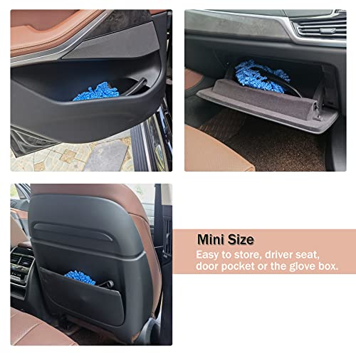 Amiss 2 Pack Mini Microfiber Car Dash Duster Brush, Multi-Functional Car Cleaning Brush, Car Interior Exterior Accessories, Cleaning and Washing Tool for Car - Blue