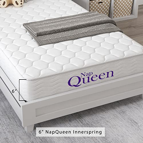 NapQueen 6 Inch Innerspring Twin-XL Size Medium Firm Support Relief Mattress, Bed in a Box