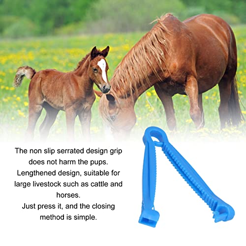 Zerodis Umbilical Cord Clips, Umbilical Cord Clamp Non Slip Serrations for Horse for Farm for Cattle