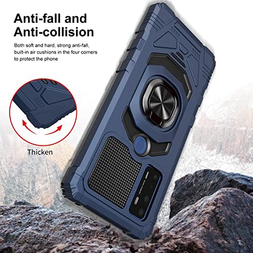 GW Case for AT&T Radiant Max 5G / Cricket Dream 5G / Innovate 5G w/Tempered Glass Screen Protector [Magnetic Car Mount Ring Kickstand Holder] Full-Body Shock Proof Cover [Military Grade] Case - Blue