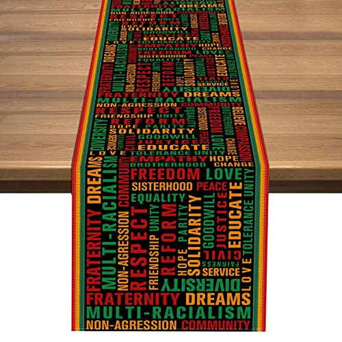 Nepnuser Black History Month Table Runner Black Pride Party Decorations African American Freedom Day Dining Room Kitchen Home Decor 72 Inches Long