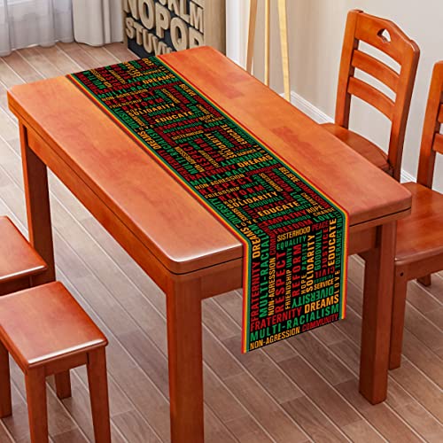 Nepnuser Black History Month Table Runner Black Pride Party Decorations African American Freedom Day Dining Room Kitchen Home Decor 72 Inches Long