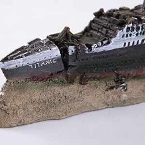 IBWell 15 inch Large Ship Wreck Resin Aquarium Castle Decorations Fish Tank Ornaments