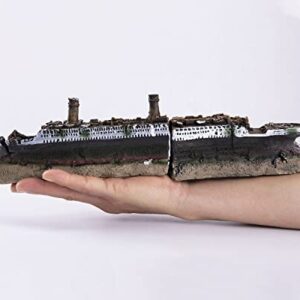 IBWell 15 inch Large Ship Wreck Resin Aquarium Castle Decorations Fish Tank Ornaments