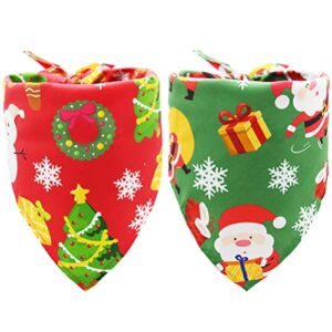 covoroza 2 pack christmas dog bandanas reversible triangle bibs scarf accessories x-mas for dogs pets animals red and green