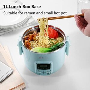 Bear DFH-B20J1 Smart Self Heated Lunch Box, Mini Hot Pot, Leakproof Plug-in Lunch Box with Keep Warm Function, Blue, 2L