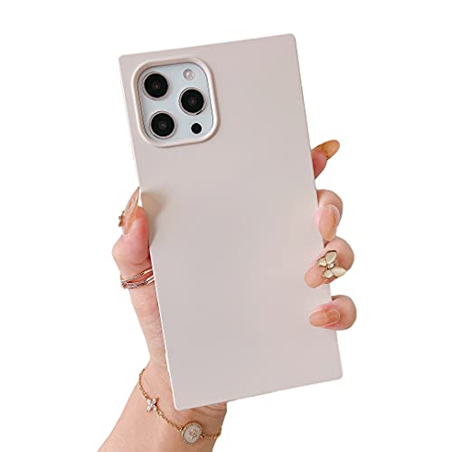 COCOMII Square Case Compatible with iPhone 13 Pro Max - Silicone, Slim, Matte, Soft Touch, Microfiber Lining, Fingerprint Resistant, Anti-Scratch, Shockproof (Antique White)