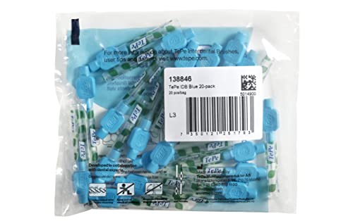 TEPE Interdental Brushes Original | Size 5-0.8mm | 1 Pack of 20 Brushes (0.6 mm, Blue)