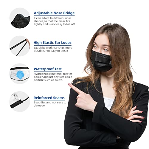 FFG Disposable Mask 50PCS Adult Blue Masks 3-Layer Filter Protection Breathable Dust Masks with Elastic Ear Loop #11071
