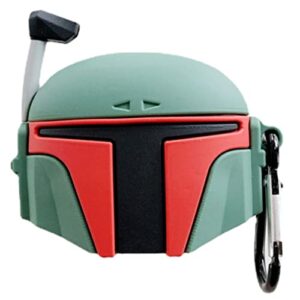 henji case for airpods 3rd generation, 3d popular cute mandalorian boba fett design soft silicone portable&shockproof cover for apple airpods 3 2021 (boba fett)