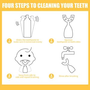 Kids U Shaped Toothbrush Cute Silicone Manual Training Toothbrush Half Circle Toothbrush Whitening Kids 360 Toothbrush Kids Full Mouth Toothbrush for Kids 2-12 Years, 4 Style Penguin Koala Bear Duck