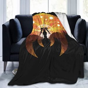 dazhenfzd flannel blankets ultra-soft cozy warm micro-fleece throw lightweight microfiber bedding blanket super met&ro&id for bed couch living room all seasons 80'x60', black8