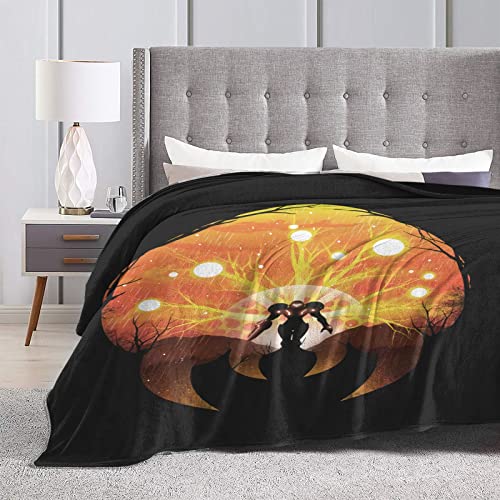 Dazhenfzd Flannel Blankets Ultra-Soft Cozy Warm Micro-Fleece Throw Lightweight Microfiber Bedding Blanket Super Met&Ro&Id for Bed Couch Living Room All Seasons 80'X60', Black8