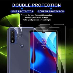 Ogrish [2+2 Pack Tempered Glass Screen Protector for Motorola Moto G Pure 2021 - and 2 Pack Camera Lens Protector - HD Clarity - Anti-Scratch - Case Friendly - Anti-fingerprint