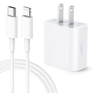iphone 14 13 12 11 fast charger - mfi certified - 20w usb c wall charger with 6.6ft usb c cable compatible with iphone14/13 min/13 pro/13 pro max/12 11 xs xr x se 8 ipad air&mini airpods