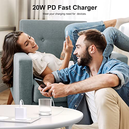 iPhone 14 13 12 11 Fast Charger - MFi Certified - 20W USB C Wall Charger with 6.6Ft USB C Cable Compatible with iPhone14/13 Min/13 Pro/13 Pro Max/12 11 Xs XR X SE 8 iPad Air&Mini AirPods