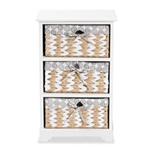 Baxton Studio Rianne Modern Transitional White Finished Wood 3-Basket Storage Unit