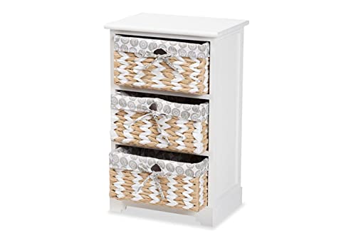 Baxton Studio Rianne Modern Transitional White Finished Wood 3-Basket Storage Unit