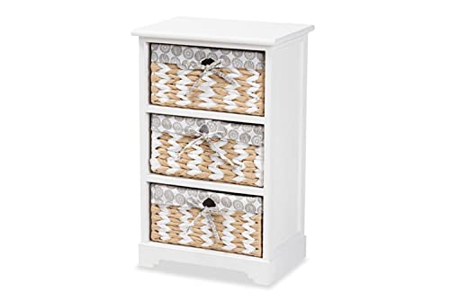 Baxton Studio Rianne Modern Transitional White Finished Wood 3-Basket Storage Unit