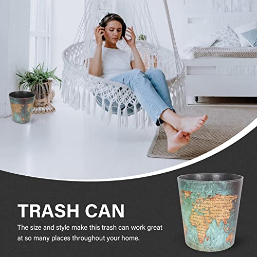 Vintage Trash Buckets Trash Can European Style Retro Waste Paper Basket Garbage Can Garbage Bin Container Waste Organizer Makeup Brush Holder for Home Bathroom Office Bedroom Wastebin