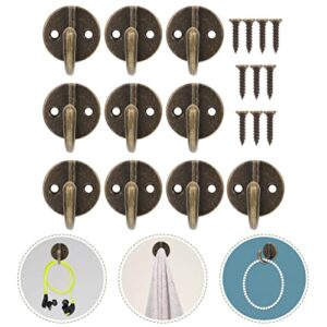 Angoily Wall Mount Clothes Rack 10pcs Bathroom Towel Hook Coat Hook Racks Alloy Clothes Hanger Classic Heavy Duty Wall Mounted Metal Hook Pothook for Garage Kitchen Door Wall Hanger Hooks