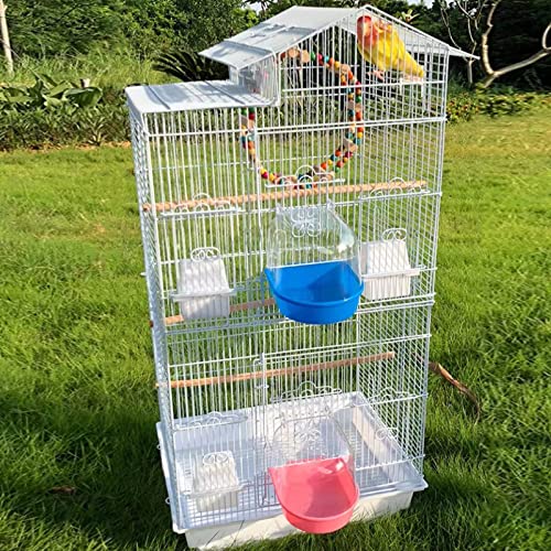 LGsilent Bird Bath Bird Cage Accessories, Bathing Tub for Pet Birds, Hanging Parrot Bird Bathtub Suitable for Small Parrots, Canaries, Love Birds and Other Small Birds, Blue, 5.5x5.5x5.3inch