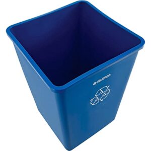 Global Industrial Square Recycling Trash Can, 35 Gallon, Blue