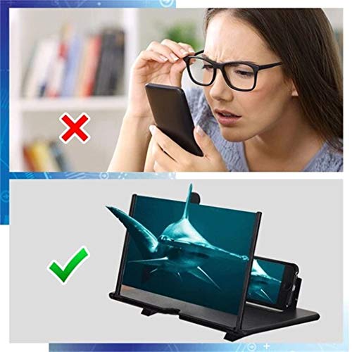 Screen Magnifier 2021 Newest Version - 3D HD Screen Magnifier for Cell Phone, Smartphone Foldable Screen Magnifier, Foldable Phone Stand with Screen Amplifier, Compatible with All Smartphones