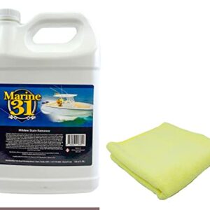 Marine 31 Mildew Stain Remover & Cleaner - Marine & Boat, Home & Patio, Bathroom & Shower Cleaner, 128oz Gallon with Towel