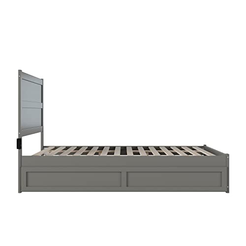 AFI NoHo Queen Bed with Footboard and Twin Extra Long Trundle in Grey