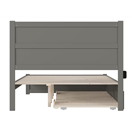 AFI NoHo Queen Bed with Footboard and Twin Extra Long Trundle in Grey