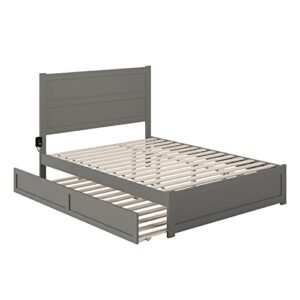 AFI NoHo Queen Bed with Footboard and Twin Extra Long Trundle in Grey