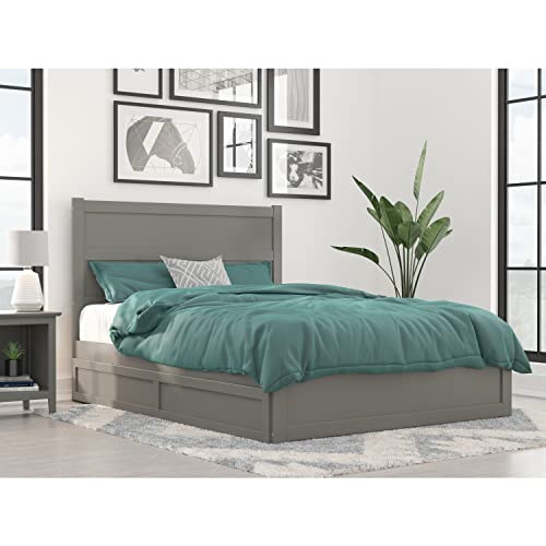 AFI NoHo Queen Bed with Footboard and Twin Extra Long Trundle in Grey