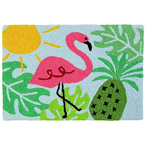 Summer Faves Jellybean Accent Rug with Pink Flamingo Rug 20"x30" Doormat