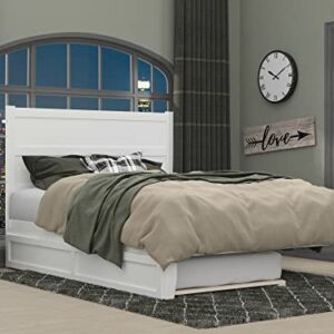 AFI NoHo Queen Bed with Twin Extra Long Trundle in White