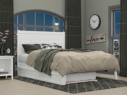 AFI NoHo Queen Bed with Twin Extra Long Trundle in White