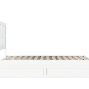 AFI NoHo Queen Bed with Twin Extra Long Trundle in White