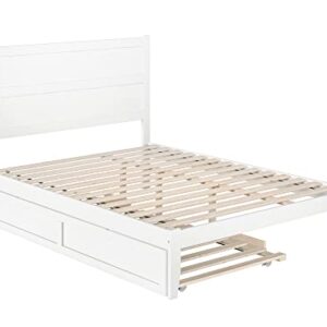 AFI NoHo Queen Bed with Twin Extra Long Trundle in White