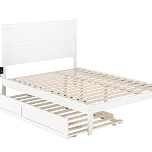 AFI NoHo Queen Bed with Twin Extra Long Trundle in White