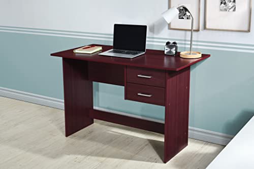 Hodedah Writing 2-Drawers in Mahogany Desk