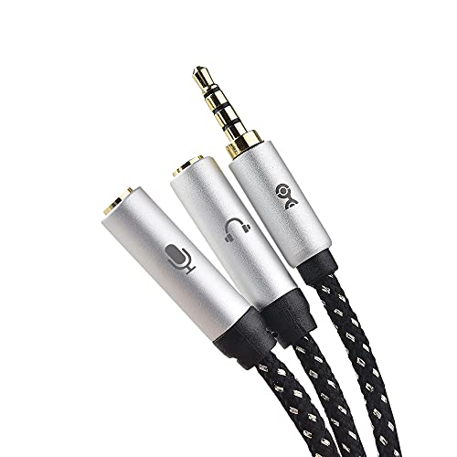 Cable Matters 2-Pack 3.5mm Male to Dual Female Headphone Mic Splitter Cable (3.5mm Headset Splitter) - 0.2m / 10 Inches