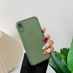 ztofera case for iphone xr,clear soft silicone bumper protective retro color transparent shockproof phone case - green