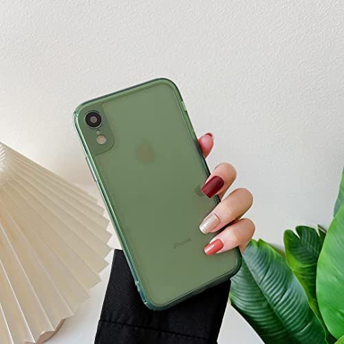 ZTOFERA Case for iPhone XR,Clear Soft Silicone Bumper Protective Retro Color Transparent Shockproof Phone Case - Green