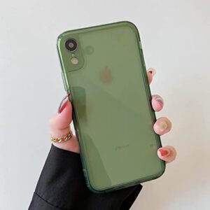 ZTOFERA Case for iPhone XR,Clear Soft Silicone Bumper Protective Retro Color Transparent Shockproof Phone Case - Green