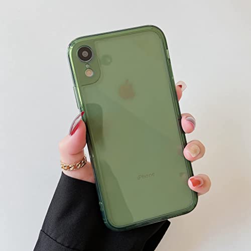 ZTOFERA Case for iPhone XR,Clear Soft Silicone Bumper Protective Retro Color Transparent Shockproof Phone Case - Green