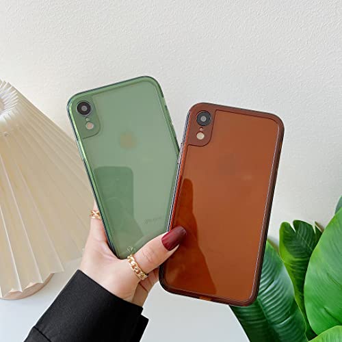 ZTOFERA Case for iPhone XR,Clear Soft Silicone Bumper Protective Retro Color Transparent Shockproof Phone Case - Green