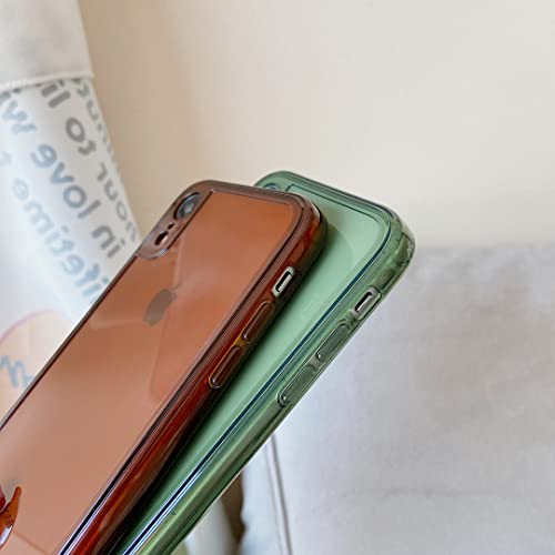 ZTOFERA Case for iPhone XR,Clear Soft Silicone Bumper Protective Retro Color Transparent Shockproof Phone Case - Green