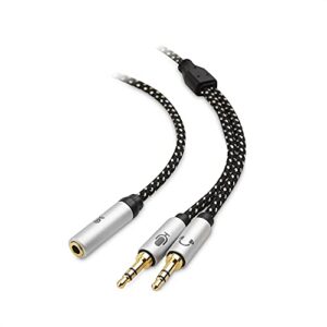 Cable Matters 2-Pack 3.5mm Female to Dual Male Headphone Mic Splitter Cable (3.5mm Headset Splitter) - 0.2m / 10 Inches