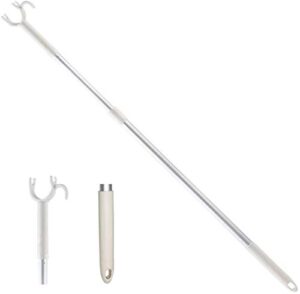 closet reacher pole with hook 45" adjustable extend hook reach pole telescoping long for closet rod, shelf pole, ceiling pole