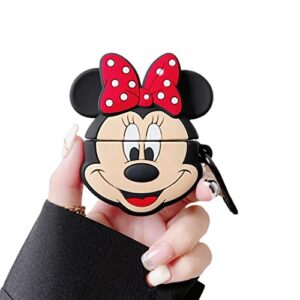 cocomii cartoon case compatible with airpods 3 - silicone, slim, matte, cute funny animated, anxiety & stress relief, keychain ring, fingerprint resistant, anti-scratch, shockproof (minnie face)